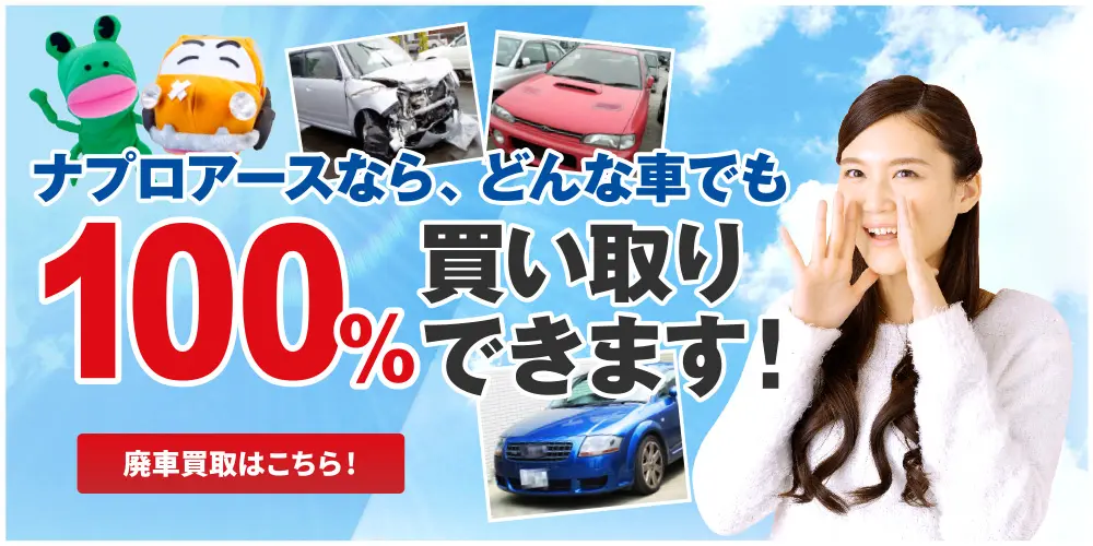 ナプロアースならどんな車でも100%買い取りできます